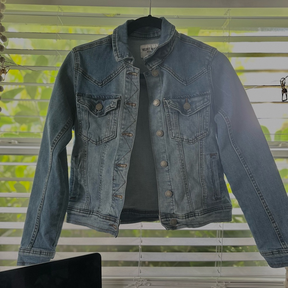 Velvet Heart Denim Jean Button-Up Jacket
